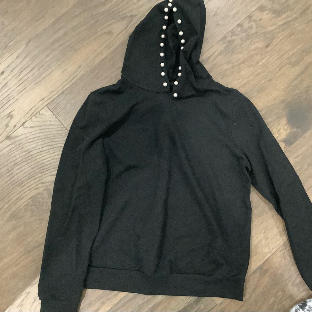Black pearl neck sweater